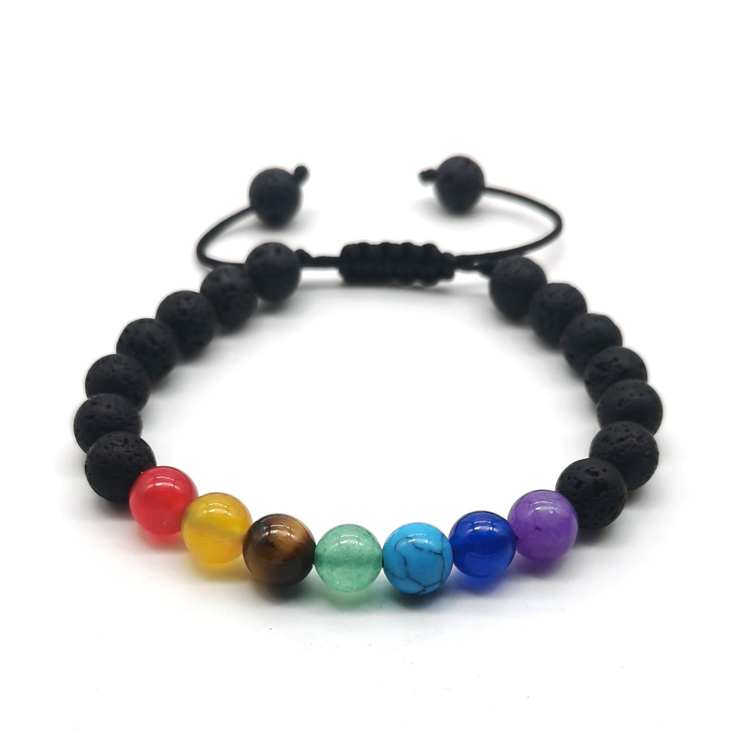 8mm Tiger Eye Stone Beads Bracelet - Adjustable & Braided