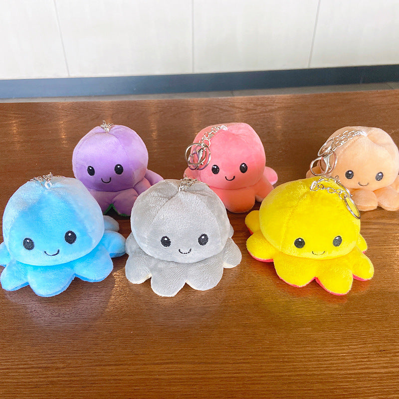 Plush Flip Octopus Keychain Pendant