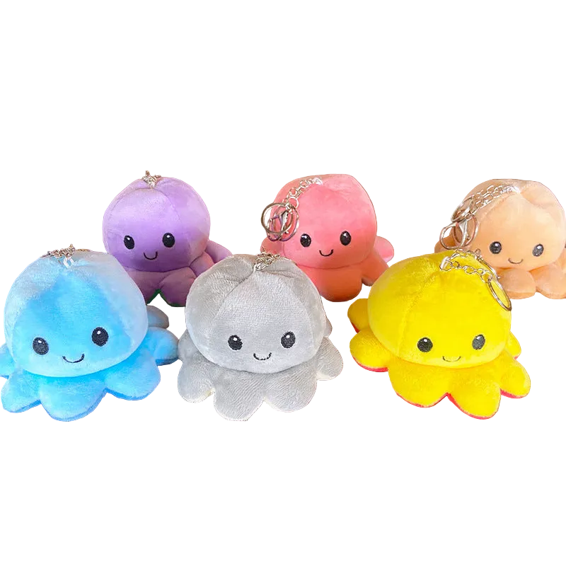 Plush Flip Octopus Keychain Pendant