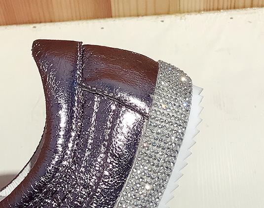 Harajuku Style Women’s Sneakers - Golden Silver Bling Flats