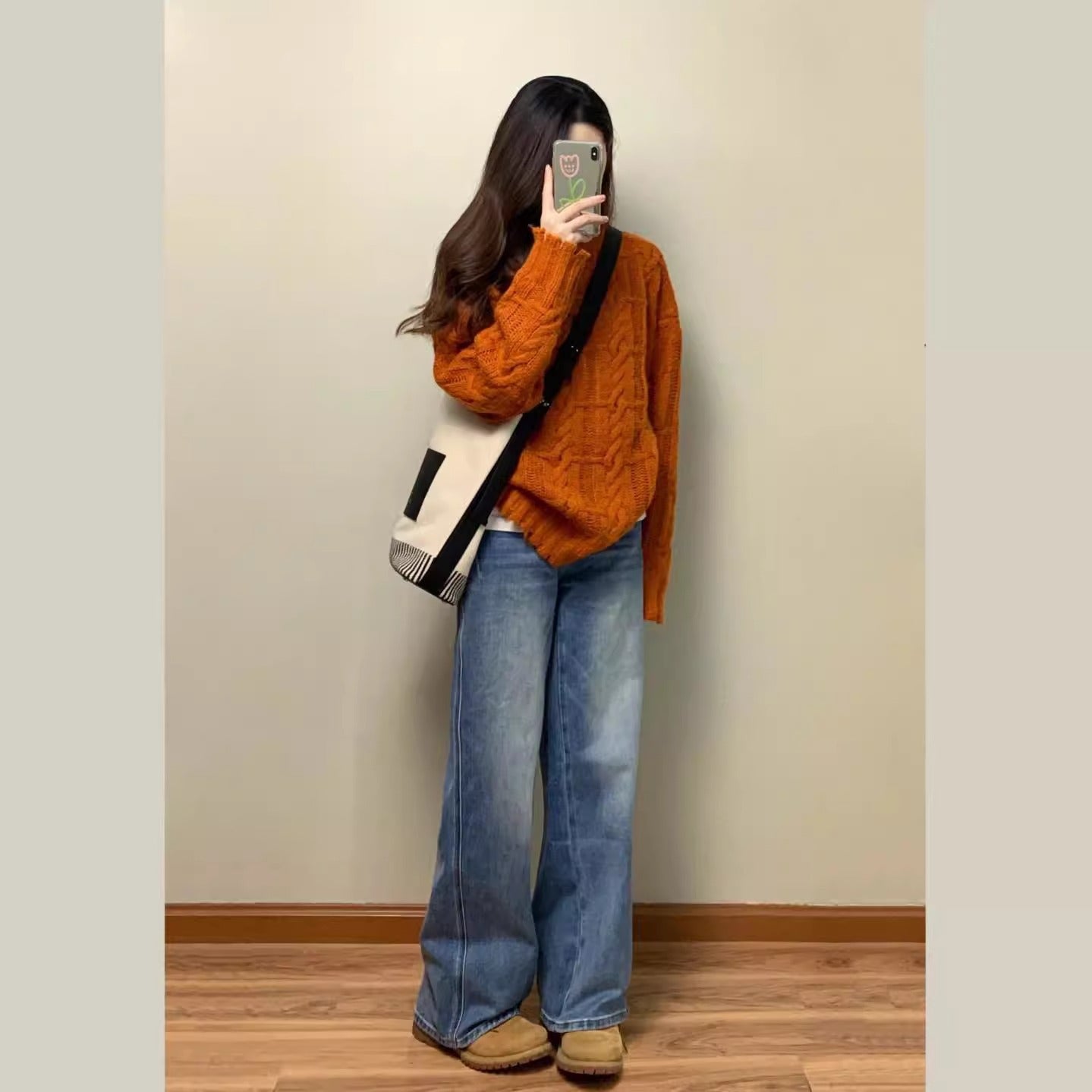 Orange Pumpkin Knit Sweater - Soft and Cozy Knitted Top