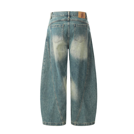 Punk Washed Denim Scissors Pants - Harajuku Style