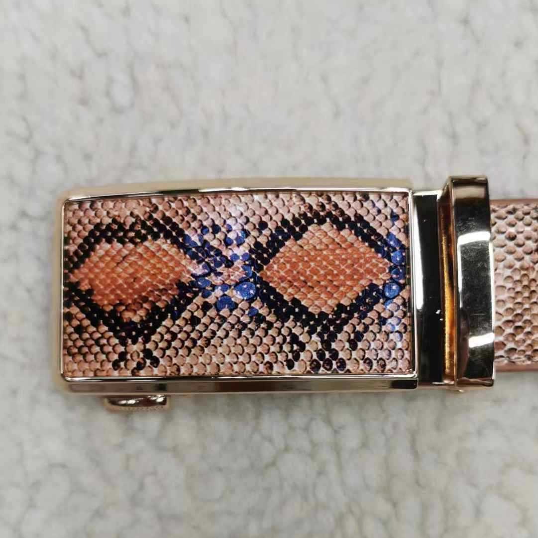 Playful Cowhide Leather Automatic Buckle Belt