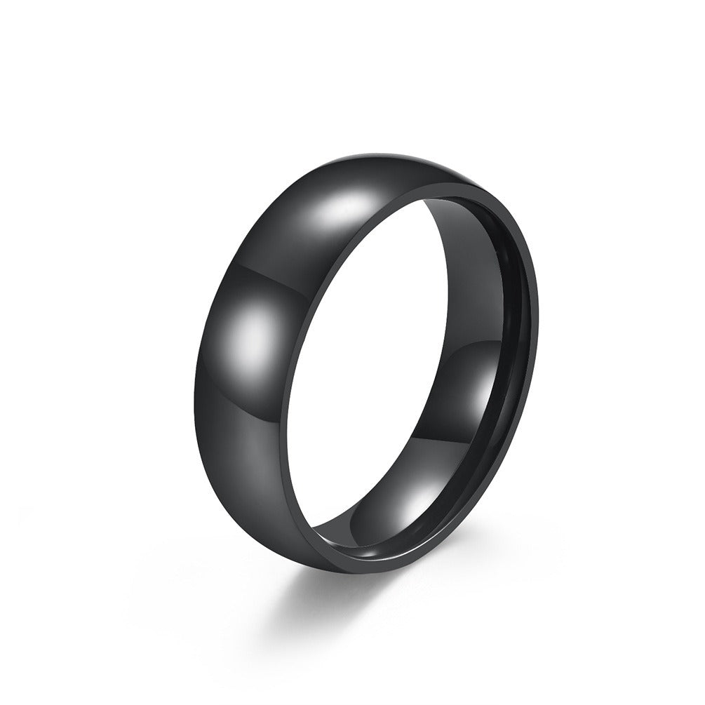 Glossy Gold Plated Curved Titanium Steel Couple Tail Ring