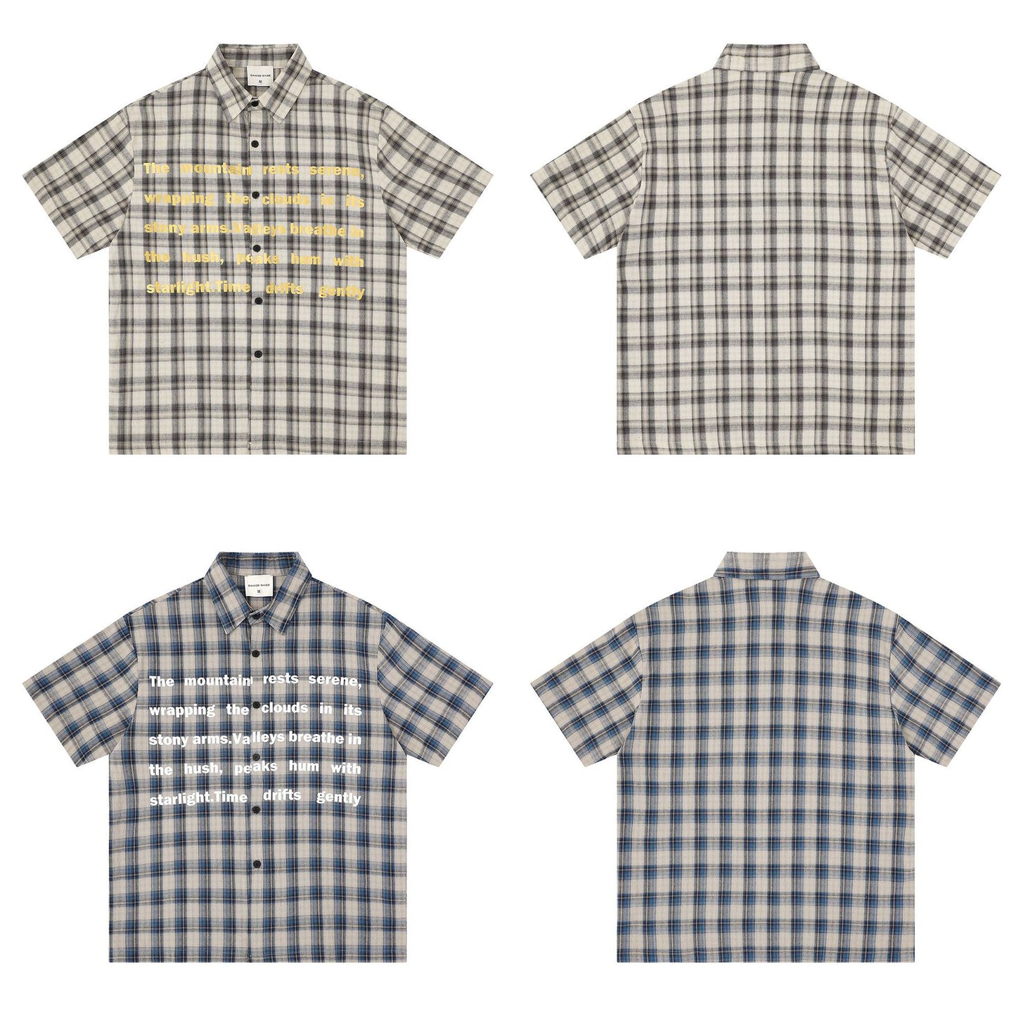 English Poetry Printed Short-Sleeved Shirt — Harajuku Street Style Tee