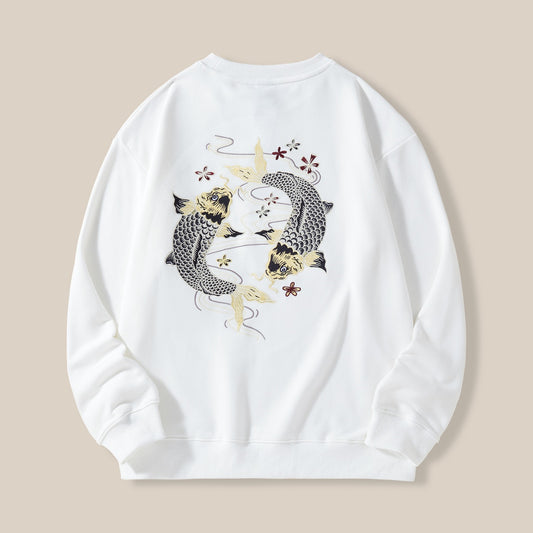 Koi Heavy Industry Embroidered Sweatshirt - Harajuku Style