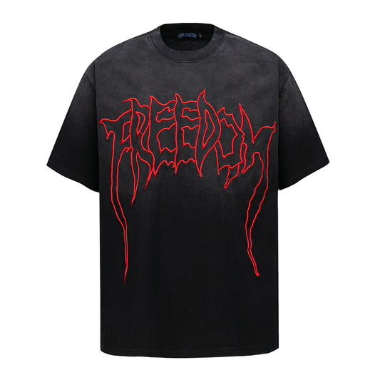 Men's Harajuku Punk Spray Dye T-Shirt - Casual Loose Fit