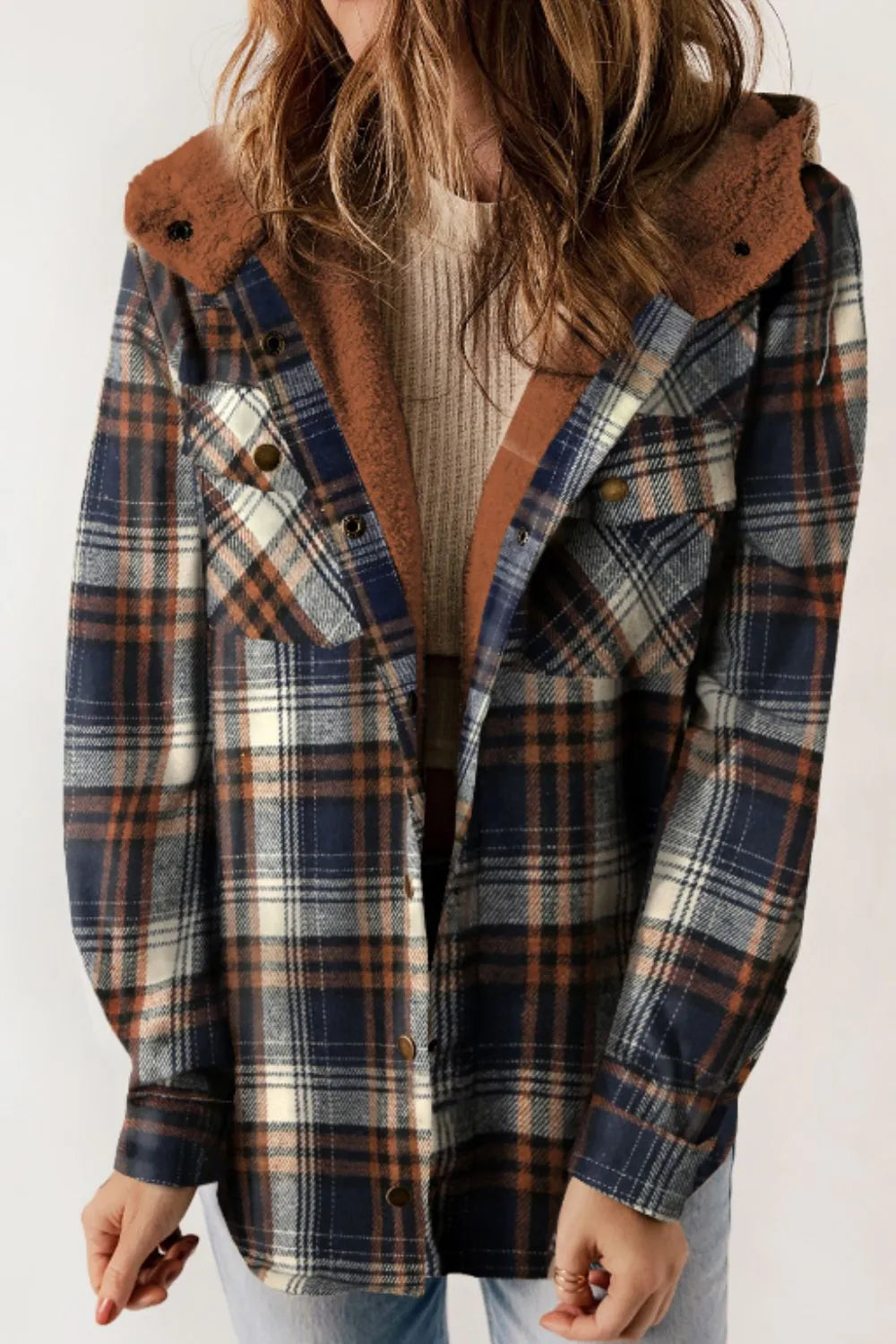 Plaid Button Up Hooded Jacket – Harajuku Style