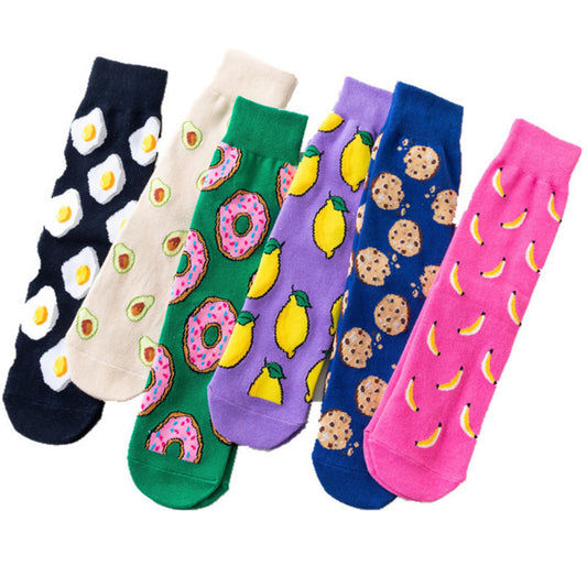 Cute Cartoon Food Socks - Banana, Avocado & More