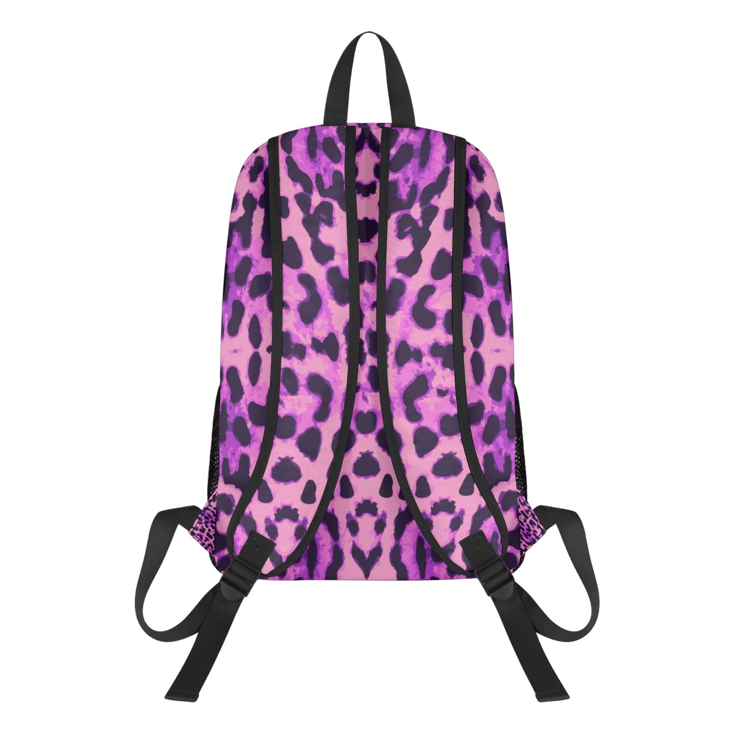 Purple Leopard All Over Print Leisure Sports Backpack