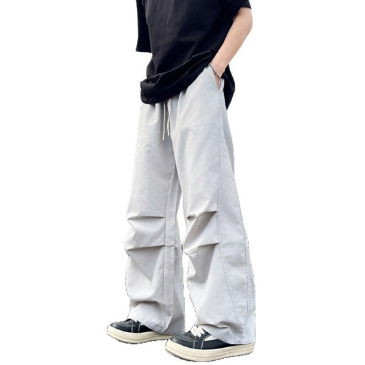 Playful Wide Leg Curved Knife Pants - Quick Dry Casual