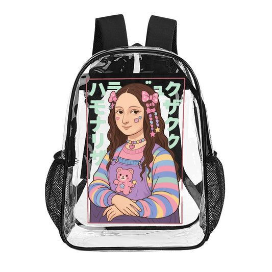 Harajuku Mona Lisa Transparent Backpack 17 Inch