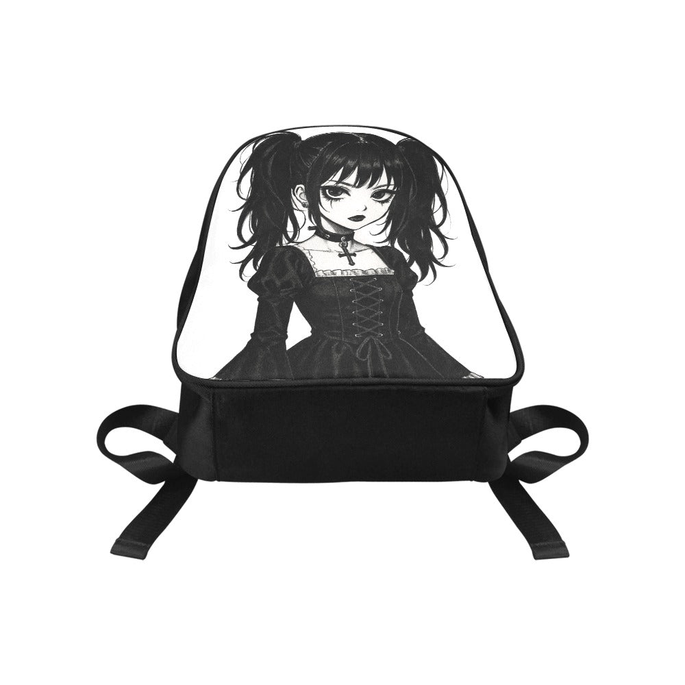 Emo Goth Harajuku Girl Canvas Backpack
