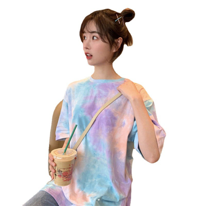 Casual Vintage Rainbow Faded Short Sleeve T-Shirt