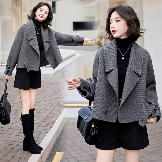 Versatile Double-Sided Woolen Coat for Women