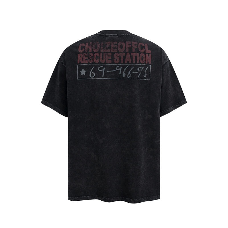 Couples Water-Washed Pure Cotton Short Sleeve Tee