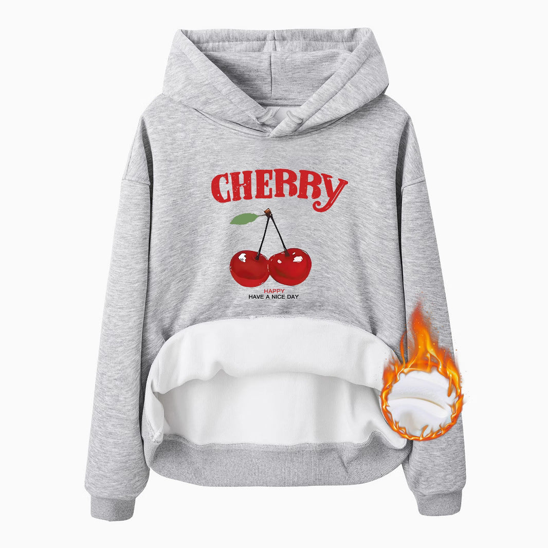 Hooded Long Sleeve Fleece Hoodie with Kangaroo Pocket