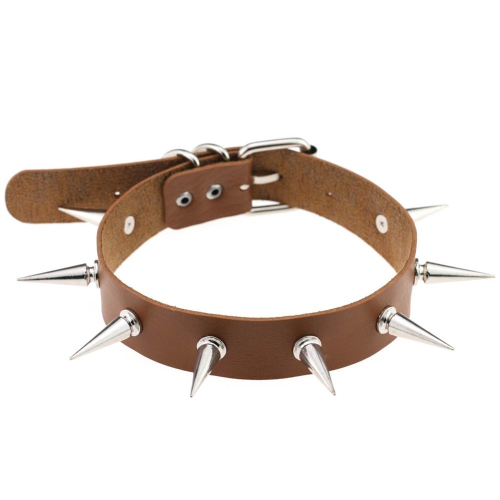 Gothic Black Spike Choker Belt for Women
