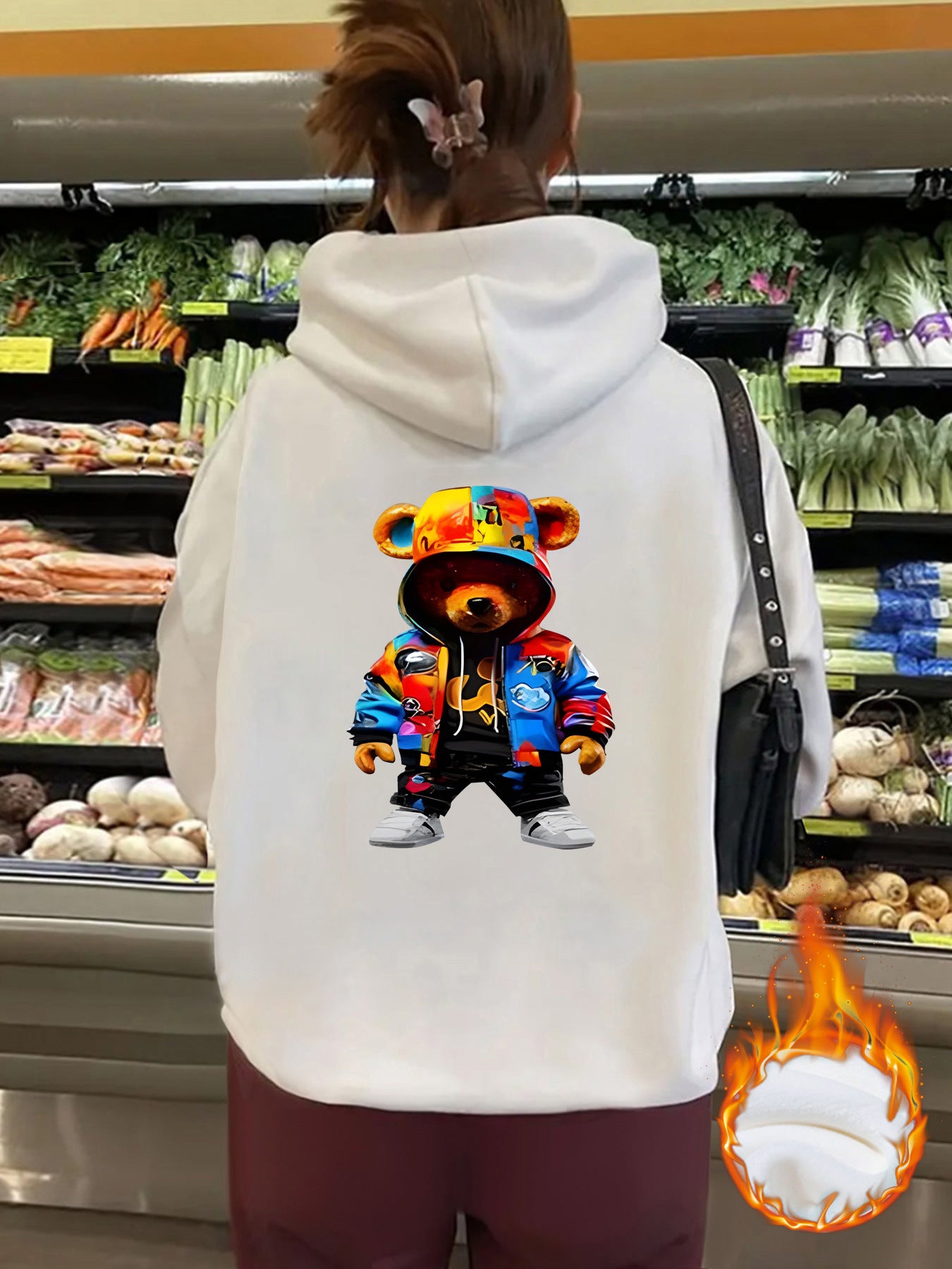 Women's Bear Hoodie with Fleece Hood