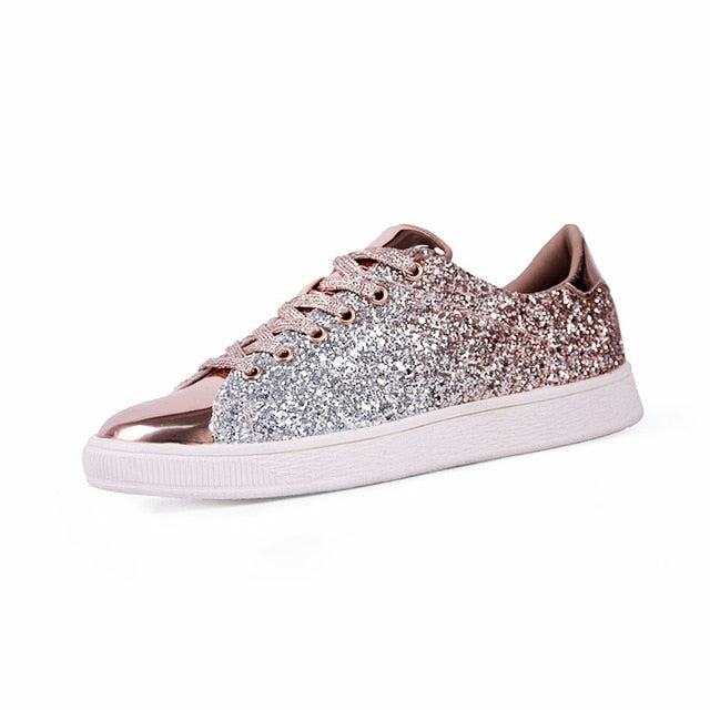 Spring Bling Green Sneakers for Women