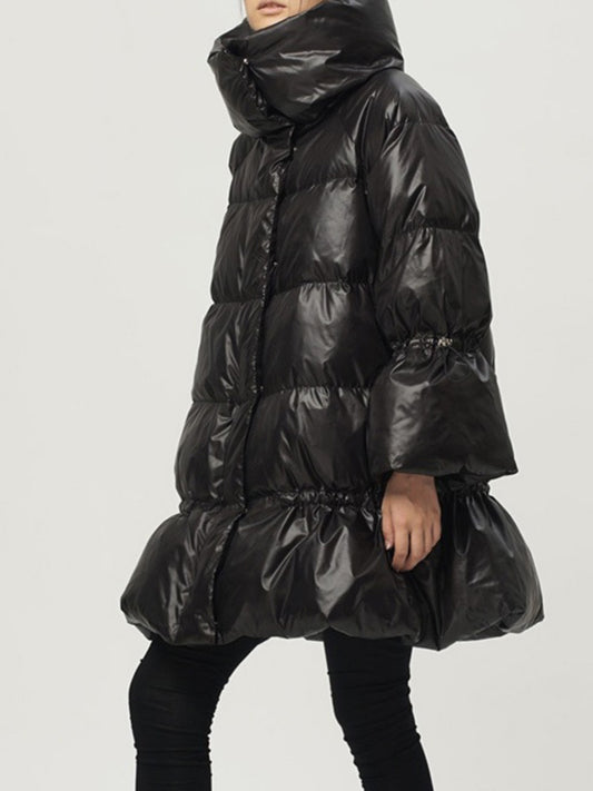 Harajuku Style Stand Collar Long Sleeve Parka
