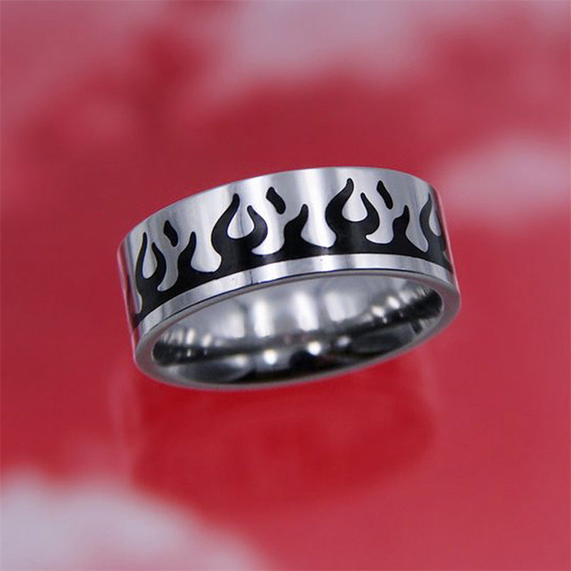 Retro Punk Titanium Steel Moon Thorns Ring