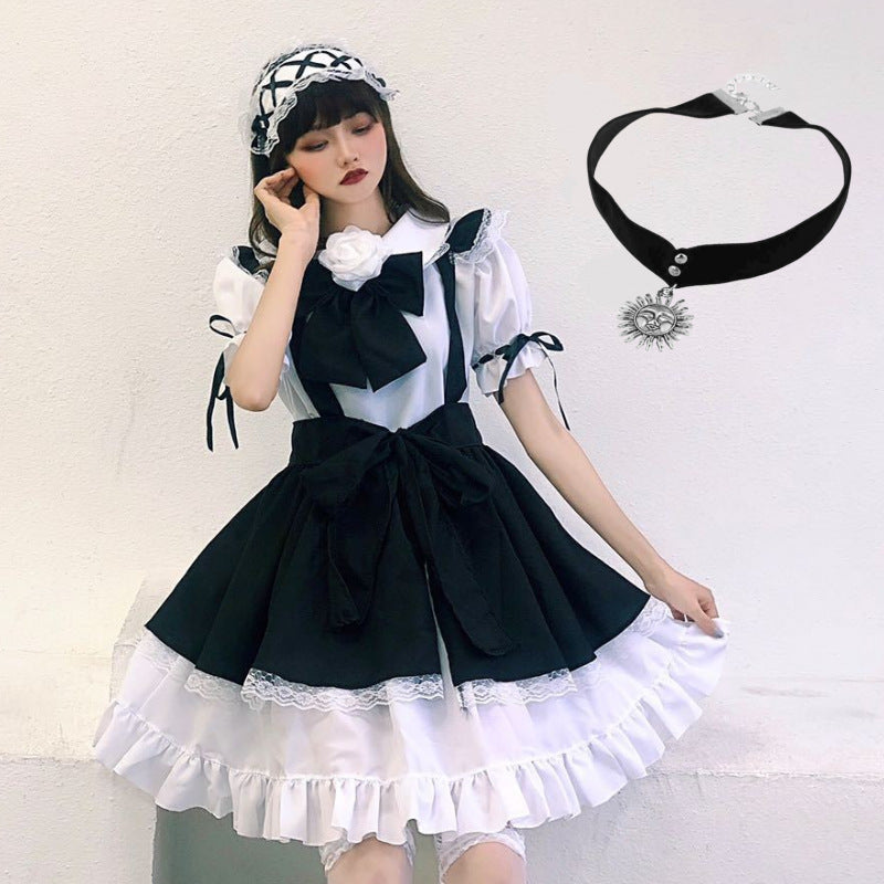 Cute Black and White Lolita Maid Dress