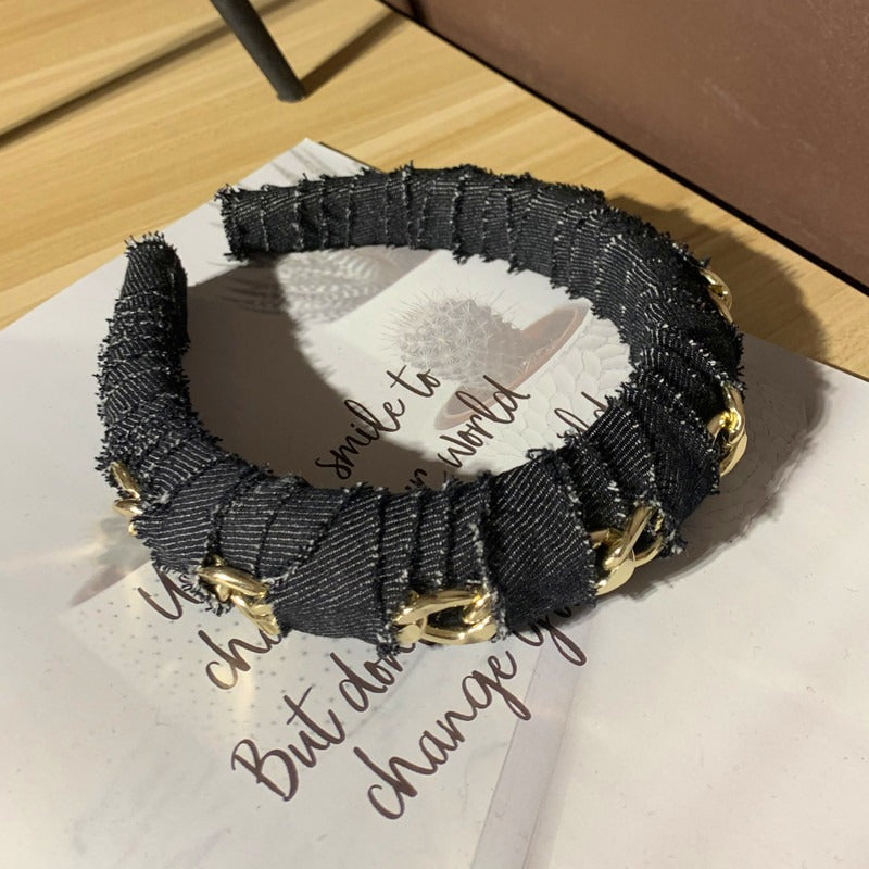 Chain Denim Headband