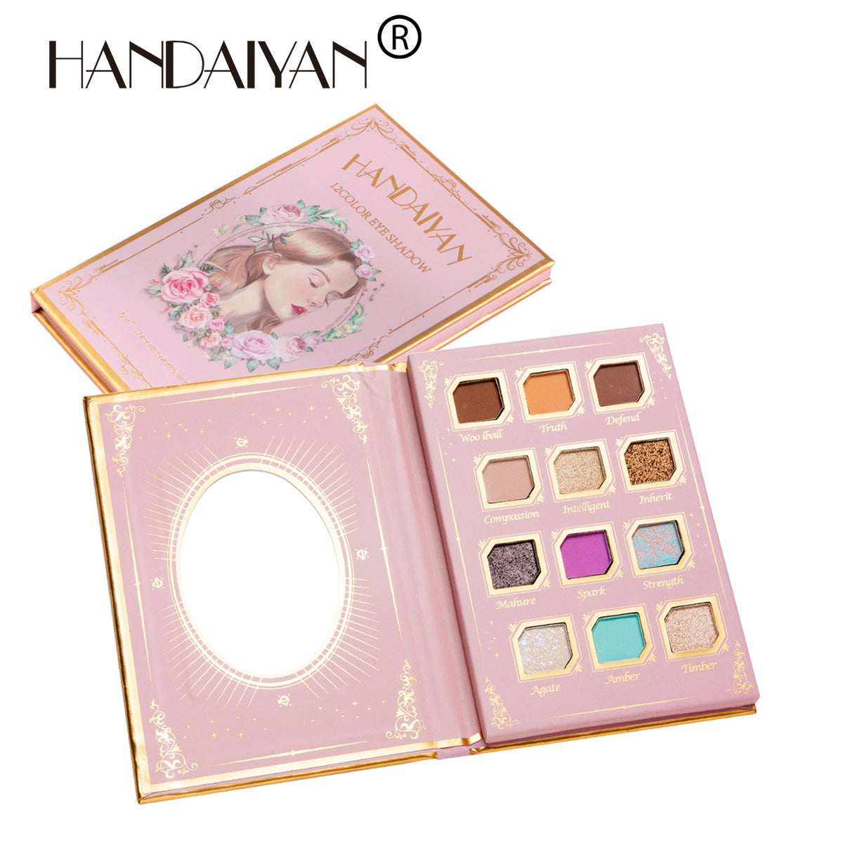12 Color Harajuku Style Eye Shadow Palette with Mirror