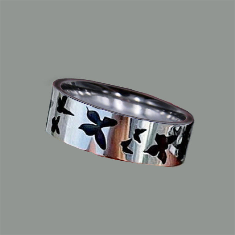 Retro Punk Titanium Steel Moon Thorns Ring