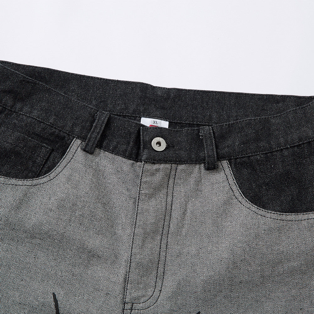 Harajuku Street Style Loose Fit Denim Trousers for Men