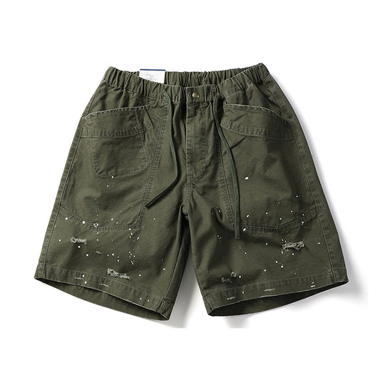 Harajuku Style Distressed Casual Workwear Shorts for Men
