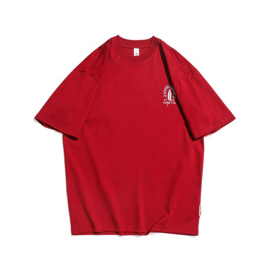 Harajuku Style Letter Embroidery Loose Short Sleeve Shirt