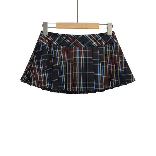 Split Pleated Skirt Half Skirt