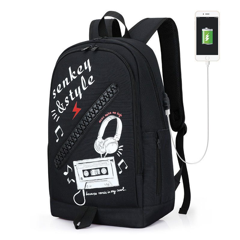 Harajuku Style Oxford Cloth Backpack - Large Zipper School Bag