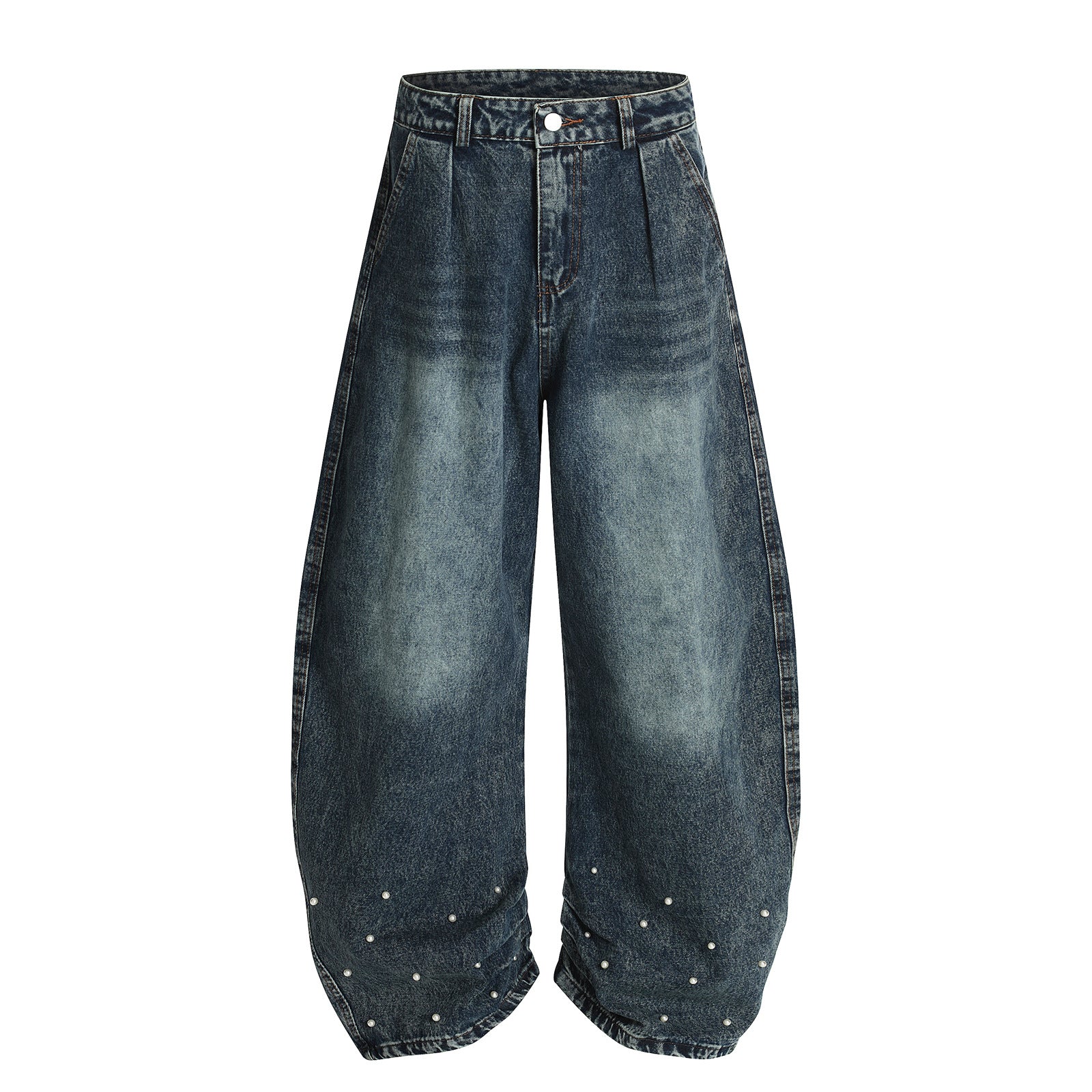 Harajuku Style Wide Leg Wash Denim Jeans