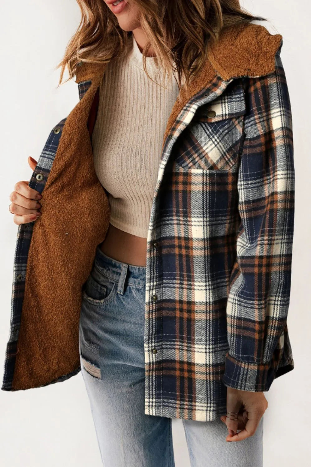 Plaid Button Up Hooded Jacket – Harajuku Style