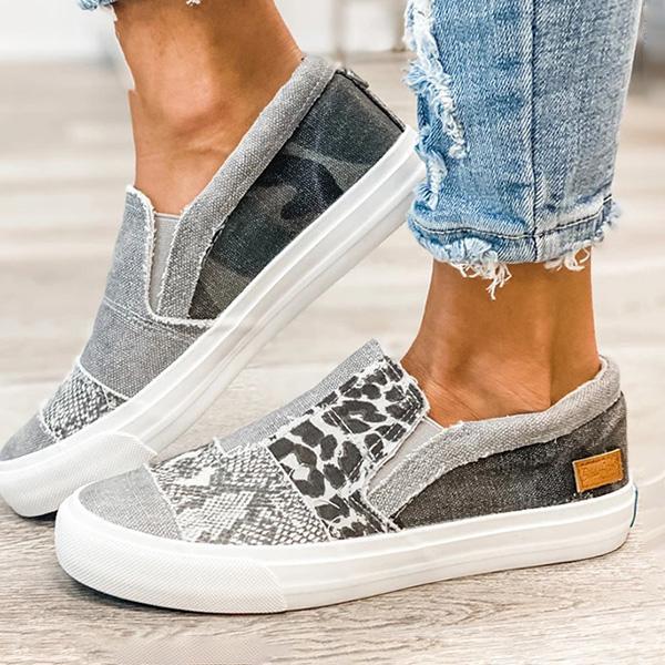 Women's Colorful Canvas Loafers - Casual Flat Shoes