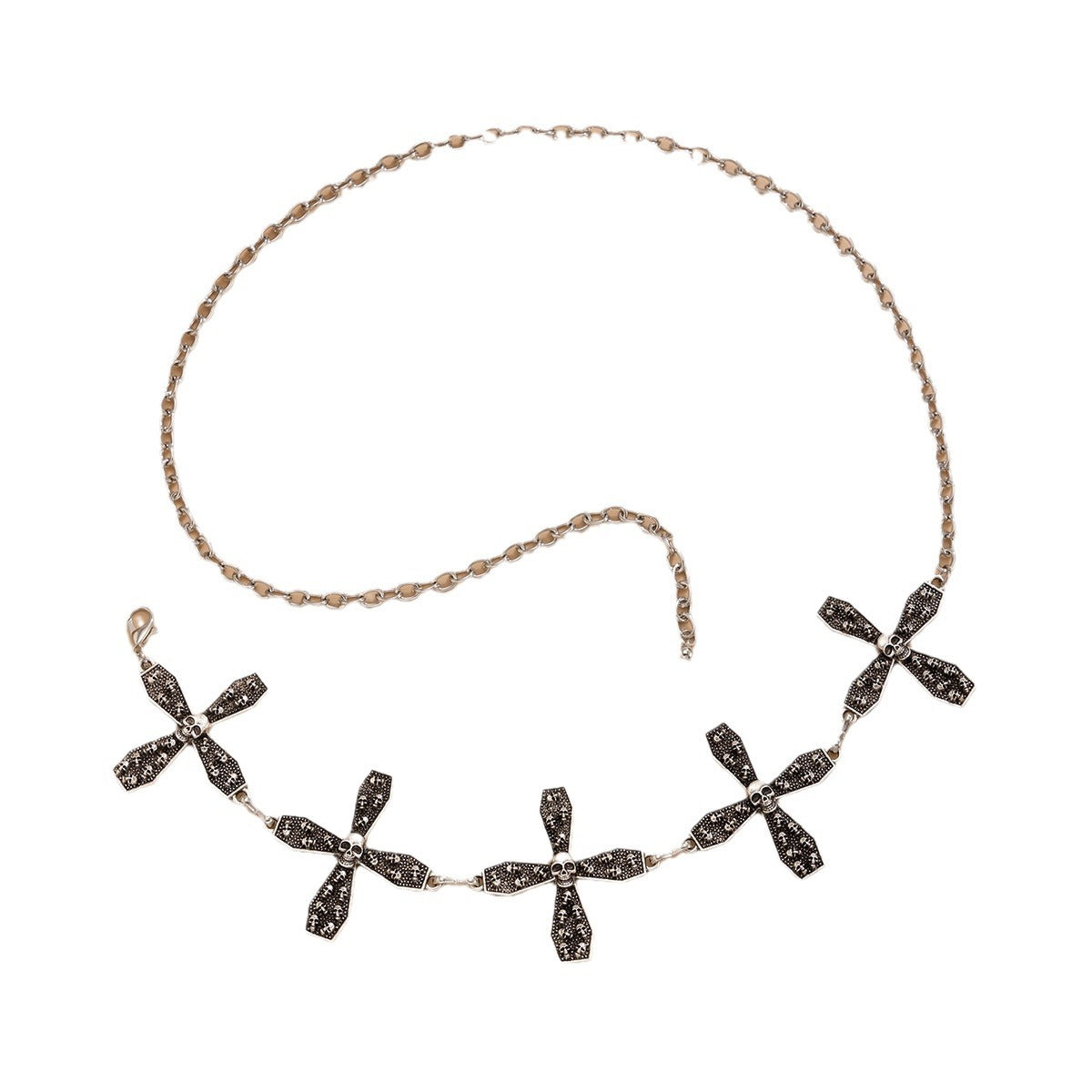 Gothic Spider Web Waist Chain with Sunflower Detail