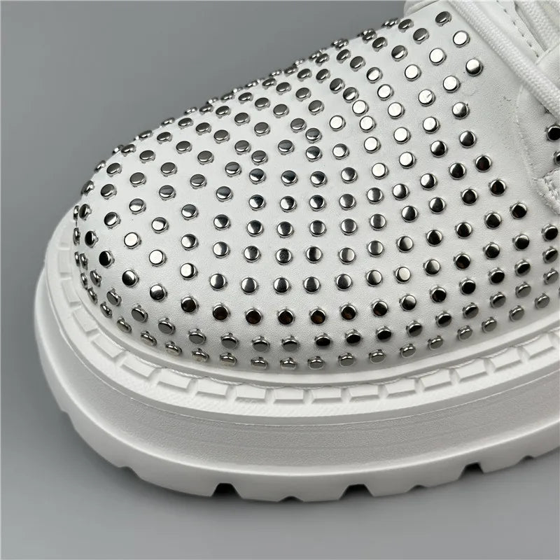 Harajuku Style Handmade Leather Rivet Shoes