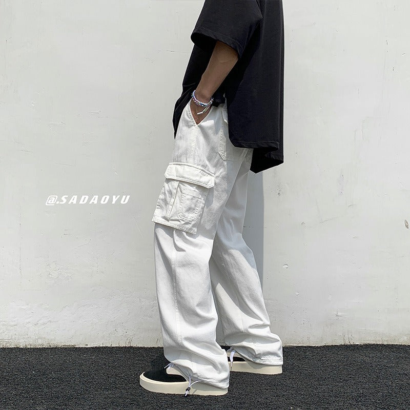 Harajuku Style Loose Fit Workwear Pants for Men