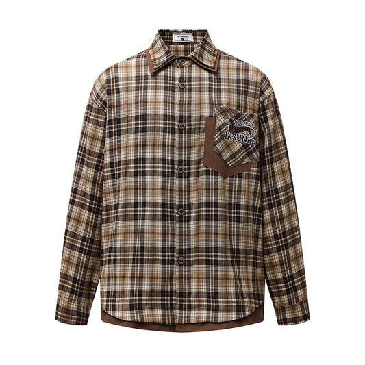 Harajuku Brown Plaid Shirt - Loose Casual Blouse Jacket
