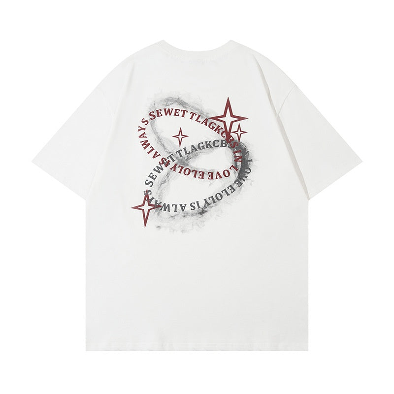 Retro Letter Print Oversized T-Shirt
