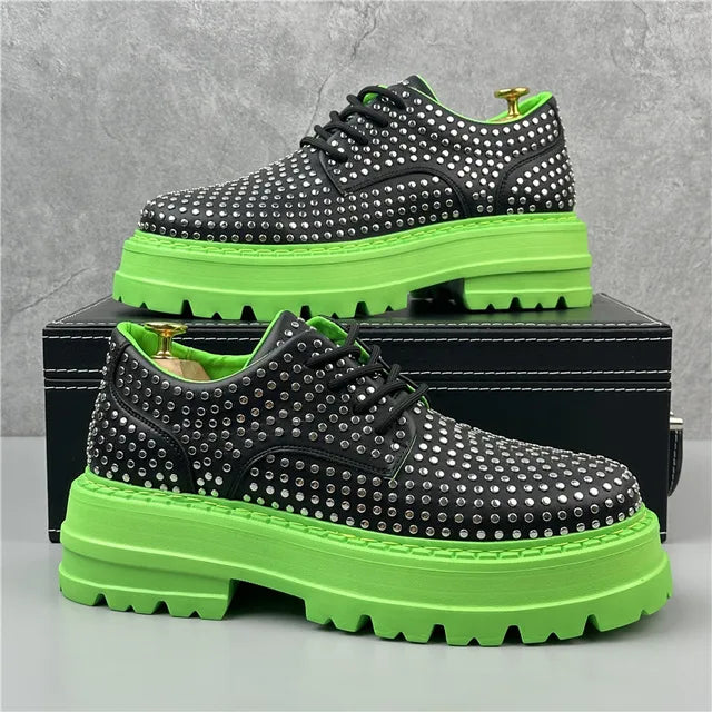 Harajuku Style Handmade Leather Rivet Shoes