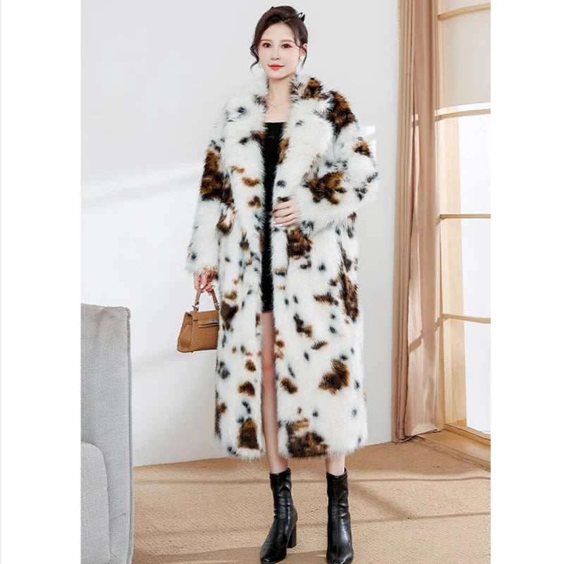 Women's Playful Faux Fur Trench Coat - Harajuku Style