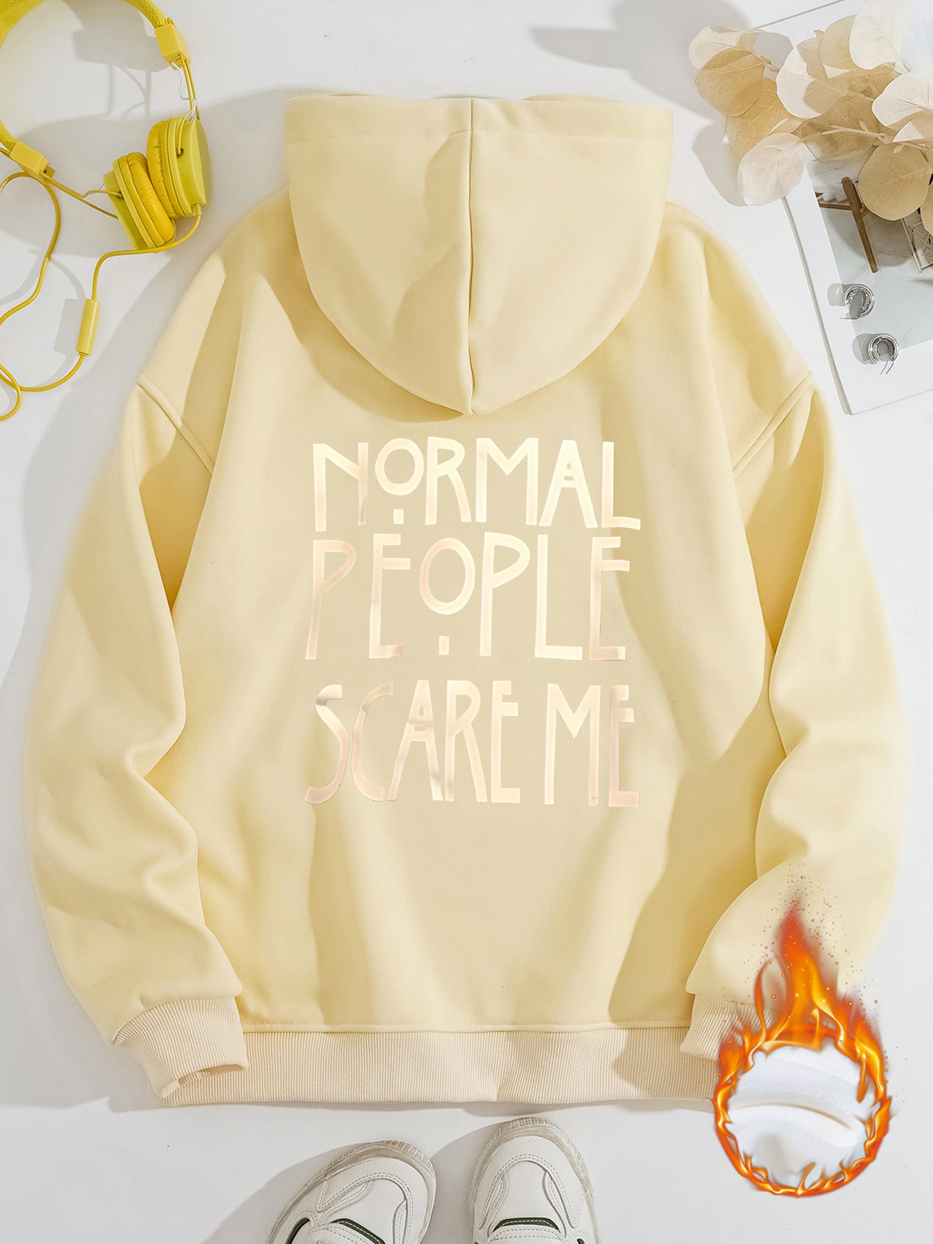 Hooded Long Sleeve Fleece Hoodie with Kangaroo Pocket