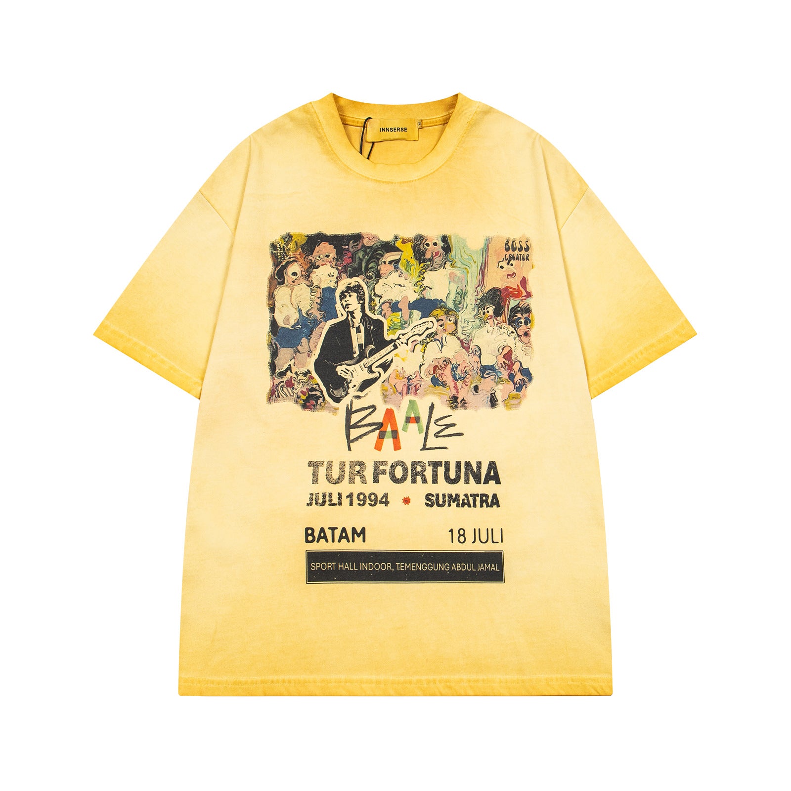 Harajuku Style Vintage Dyed Rock Singer T-Shirt