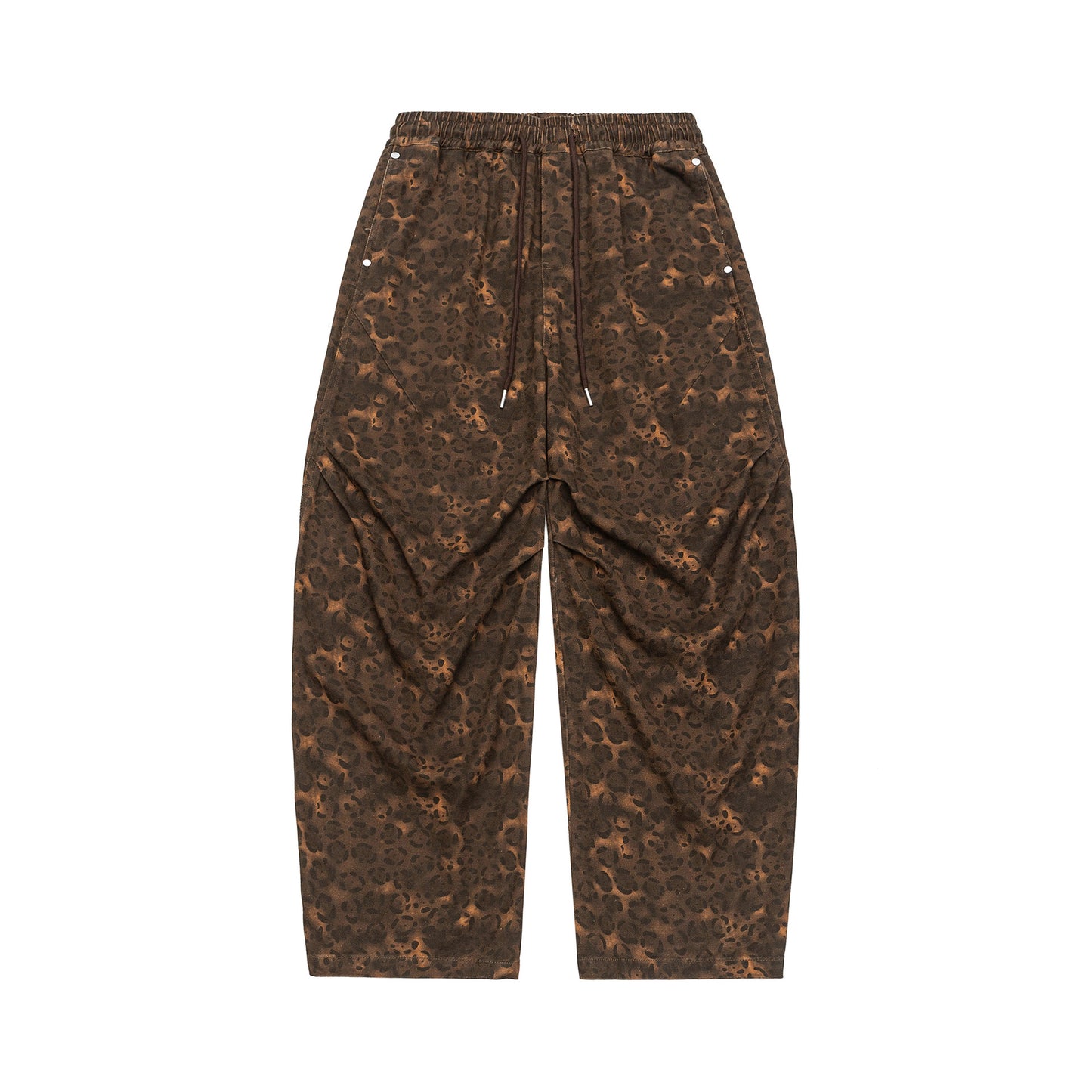 Casual Leopard Print Camouflage Curved Leg Pants for Men