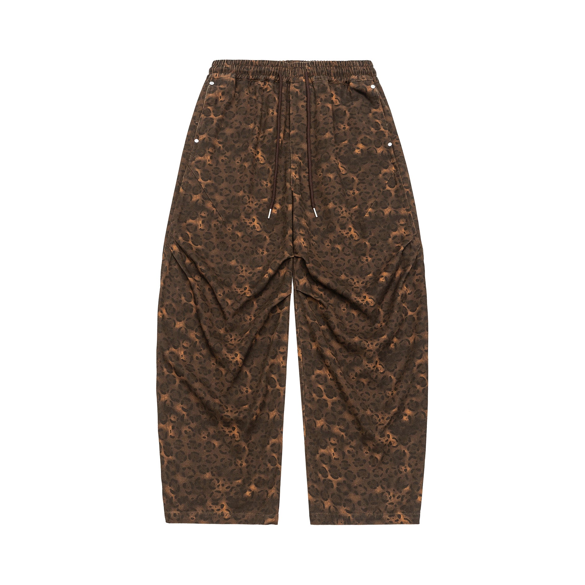 Casual Leopard Print Camouflage Curved Leg Pants for Men