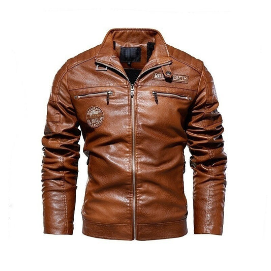 Harajuku Style Men’s Leather Motorcycle Jacket